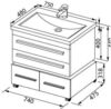 Aquanet 171487 Компл.2 - Тумба Нота 75 (005) цв.бел. глянец (171487)