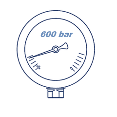 Манометр глицериновый D63 G1/4 - 600 Bar - радиальное подключение VERSO