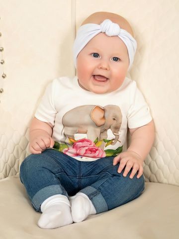 Футболка "Слоник в пионах"