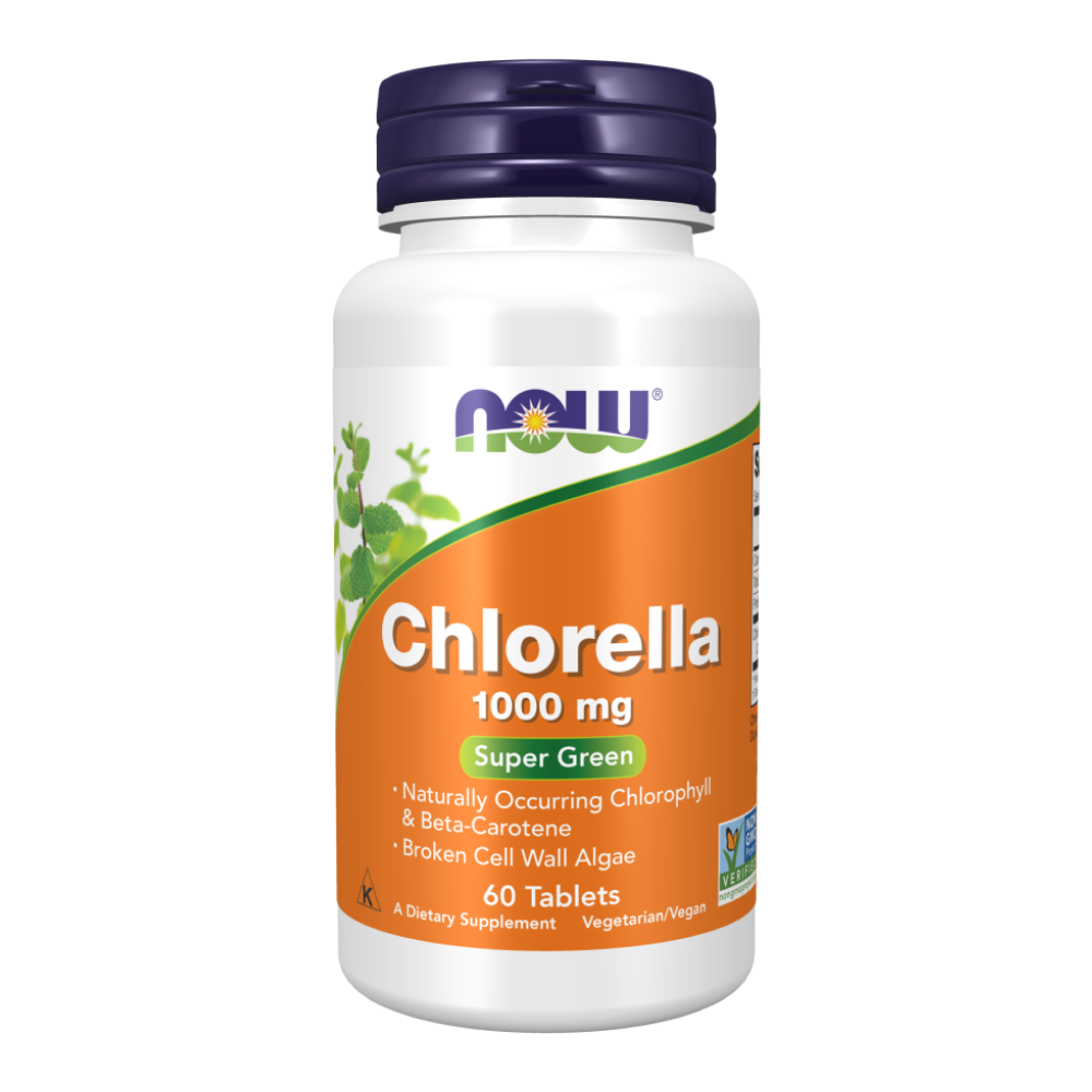Хлорелла, Chlorella 1000 mg, Now Foods, 60 таблеток