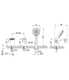 Смеситель для ванны на 3 отверстия LEMARK SHIFT LM4345C