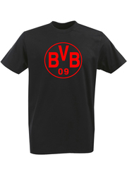 Футболка с однотонным принтом FC Borussia Dortmund (ФК Боруссия) черная 004