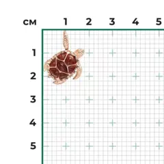 03-3002-00-271-1110-46- Подвеска «Черепаха» из золота 585 пр  с янтарём