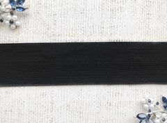 Резинка вязаная, ш. 4 см, чёрный