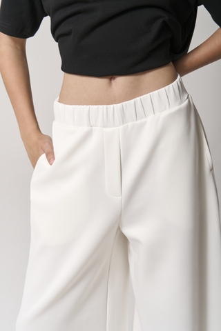 Брюки трикотажные wide leg белые