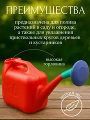 64-0-211 Лейка садовая пластиковая с горловиной, с насадкой, 10л (Россия)
