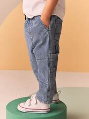 Джинсы карго для мальчика Next B73-577, Синий, Белый