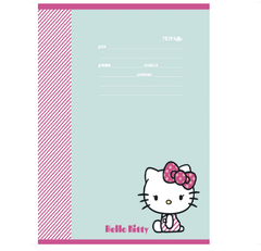 Тетрадь школьная ЛИНИЯ А5 12л.HELLO KITTY лён,цвет.мелов.обл 5диз.
