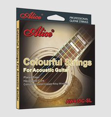 Комплект цветных струн для акустической гитары AW435C-SL (11-52, сталь/медь, цветное покрытие)