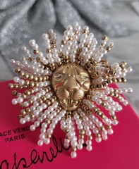 83501- Кольцо Schiaparelli LION в лимонной позолоте с микрожемчугом