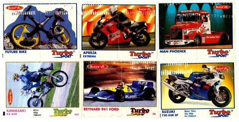 Вкладыш TURBO SPORT - Турбо спорт - разные серии (набор 6 штук) - № 5, 24, 27, 28, 74, 497