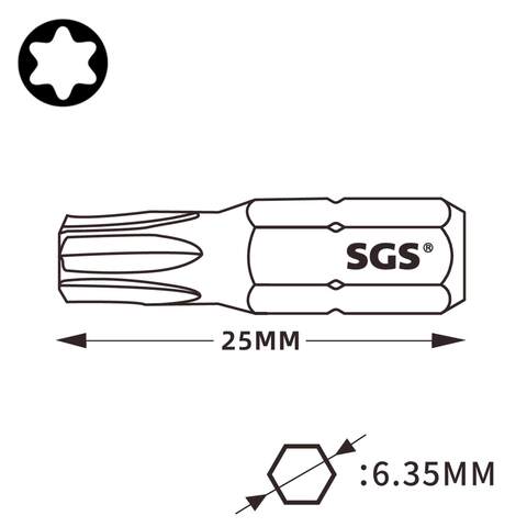 Бита T40 х25мм TORX S2 SGS 6325-T40
