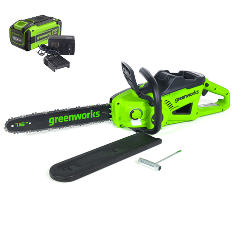 Цепная пила Greenworks GD40CS20XK8 40V (40 см) аккумуляторная, с АКБ 8 А/ч и ЗУ