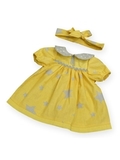 Платье с воротничком - Желтый / звезды. Одежда для кукол, пупсов и мягких игрушек.