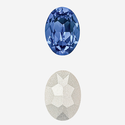 Кристалл Овал (Oval Fancy Stone), оттенок "Сапфир"/"Sapphire", 14*10мм