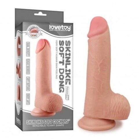 Телесный фаллоимитатор с присоской в основании - 18,5 см. - Lovetoy LV310002