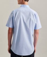 Сорочка мужская Seidensticker Regular Fit 01.003001-48 голубая, короткий рукав