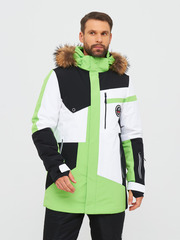 куртка горнолыжная для мужчин большого размера BATEBEILE зелёного цвета.