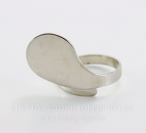 Основа для кольца с площадкой 20х15 мм (цвет - платина) ()