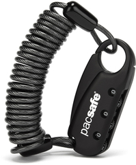 Кодовый замок с тросом Pacsafe, черный