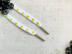 Шнур, ш. 1 см, L 126 см, белый с жёлтым