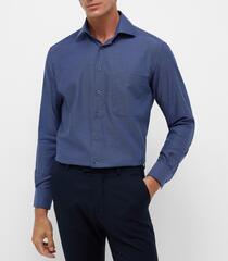 Сорочка мужская Eterna Comfort Fit 1160-E19K-15 синяя из фактурной ткани