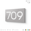 Номер на дверь 709, табличка на дверь для офиса, квартиры, кабинета, аудитории, склада, серая 120х70 мм, Айдентика Технолоджи