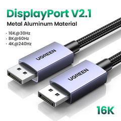 Кабель  UGREEN DP131 (55566) DisplayPort Up to 16K@60Hz Cable, 0,5м, серый