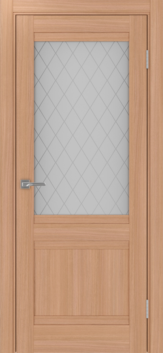 Дверь межкомнатная Оптима Порте Турин 502U.21, цвет темный ясень, экошпон, стекло кристалл