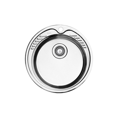 Iddis SUN49S0i77S Мойка врезного монтажа с сифоном Suno S, нерж. cталь, шелк, D490 фото