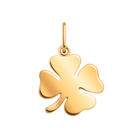50246 -  Подвеска-талисман клевер из золота 585 пробы