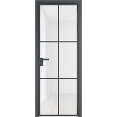 Алюминиевая дверь 3AG серая ночь остеклённая