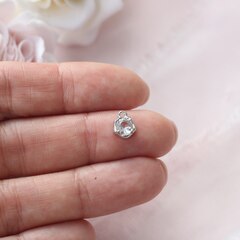 Подвеска с фианитом 9*7 мм, прозрачный, родий, П125