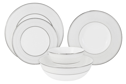 Обеденный сервиз 21 предмет на 6 персон Anna Lafarg Emily Жемчуг