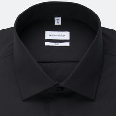 Сорочка мужская Seidensticker Slim Fit 01.675198-39 черная из поплина