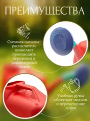 64-0-211 Лейка садовая пластиковая с горловиной, с насадкой, 10л (Россия)