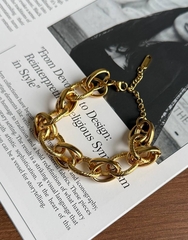 Браслет цепь крупная цвет золото