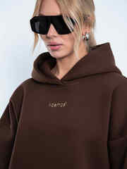 Худи женское оверсайз с начесом basis Коричневый