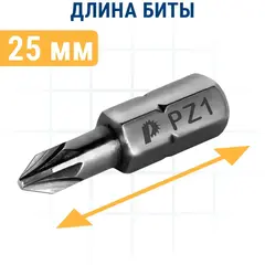 Бита отверточная ПРАКТИКА Профи PZ-1 х 25мм (2шт), (035-608)