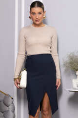 Юбка с разрезом Грейс (темно-синяя) Ю14269-30М LT Collection