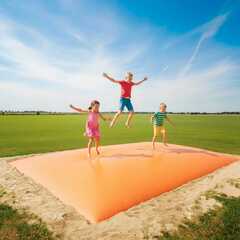 Надувная подушка «Апельсин» для установки в грунт, 10×8×2 м