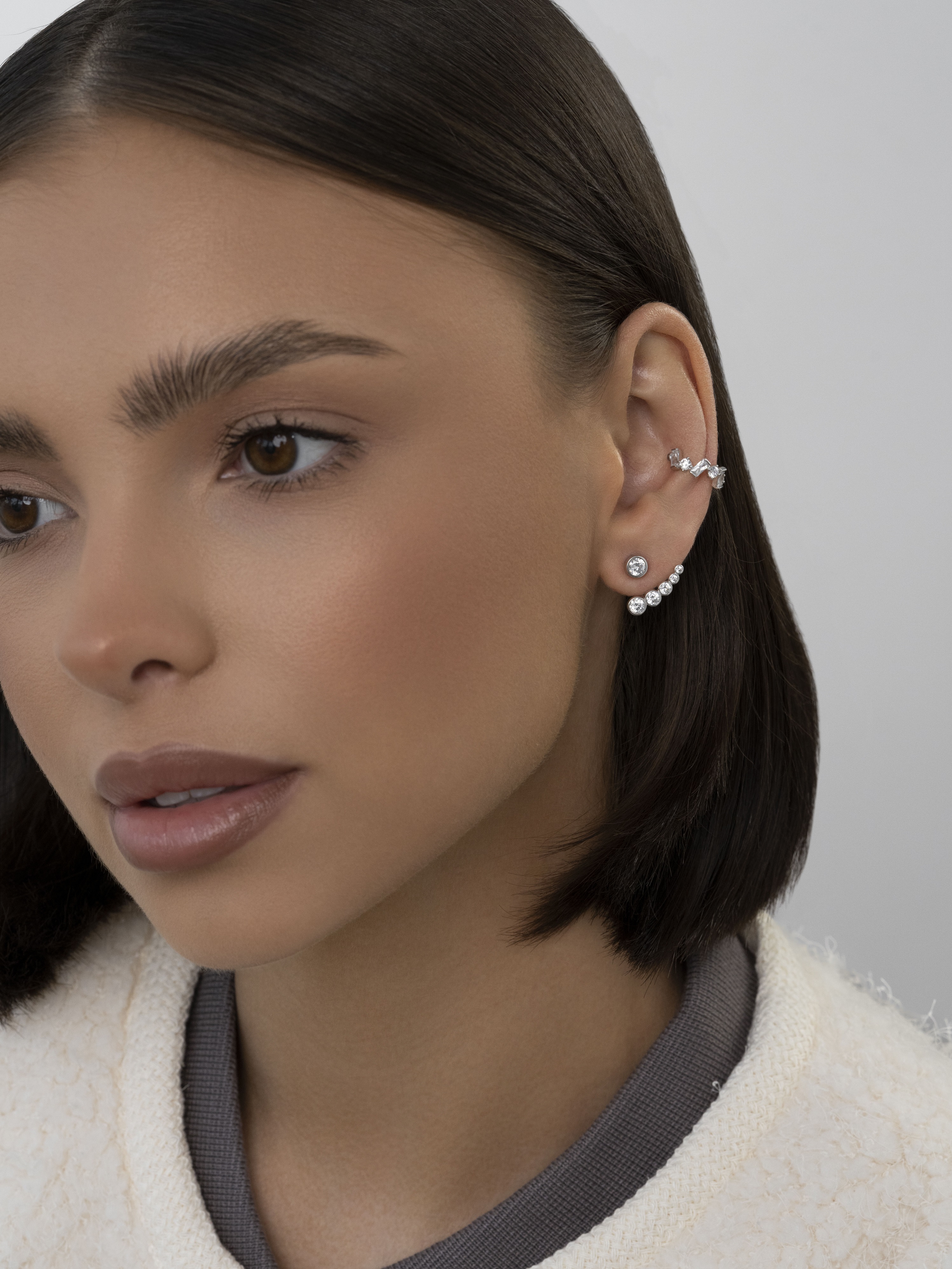 Серьги 2-в-1 Молекулы