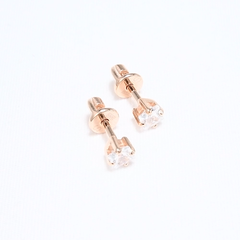 93020050-Серьги-пусеты из золочёного серебра с фианитами