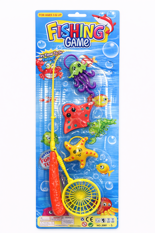 Рыбалка 3 рыбки + сачок на блистере