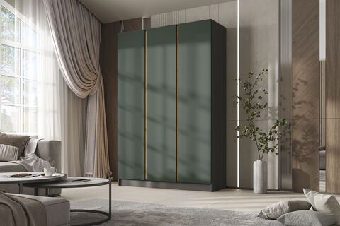 Келвин Шкаф 3-х ств. (1500) (Изумрудный, Графит)