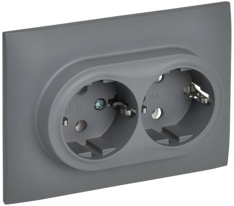 SKANDY Роз. 2-я с з/к без з/ш 16А сб. SK-R08Gr сер. IEK