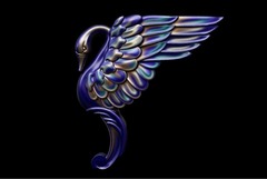 Силиконовый молд № 2347 Ножка Лебедь левый 2 D