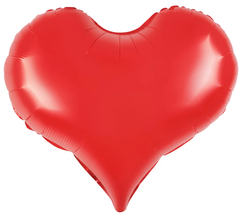 Сердце 24" Люкс, Королевский красный, Сатин Fl