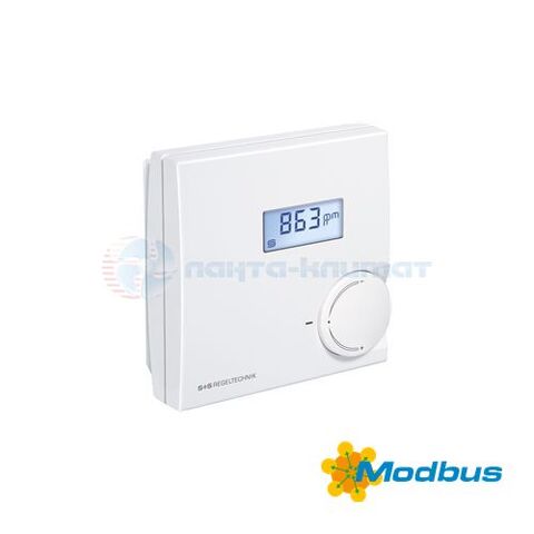Датчик качества воздуха для помещений AERASGARD RFTM-CO2-Modbus-P-LCD от S+S Regeltechnik, с подключением к шине Modbus