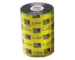 Zebra Wax/Resin Ribbon, 156mmx450m, 3400; High Performance, 25mm core, 6/box
